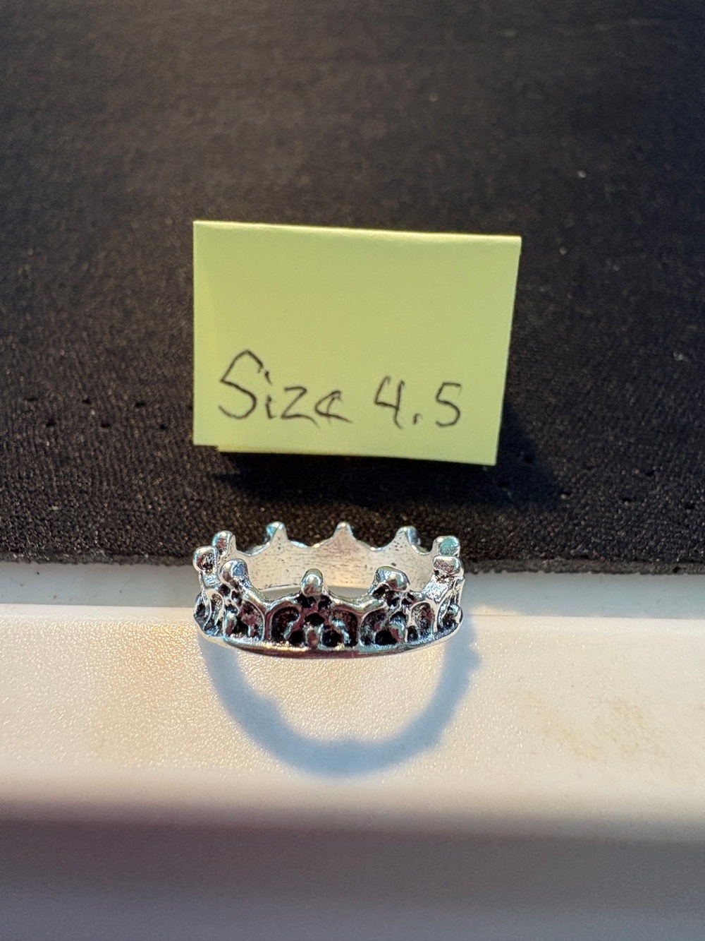 Silver Crown Ring - Size 4.5